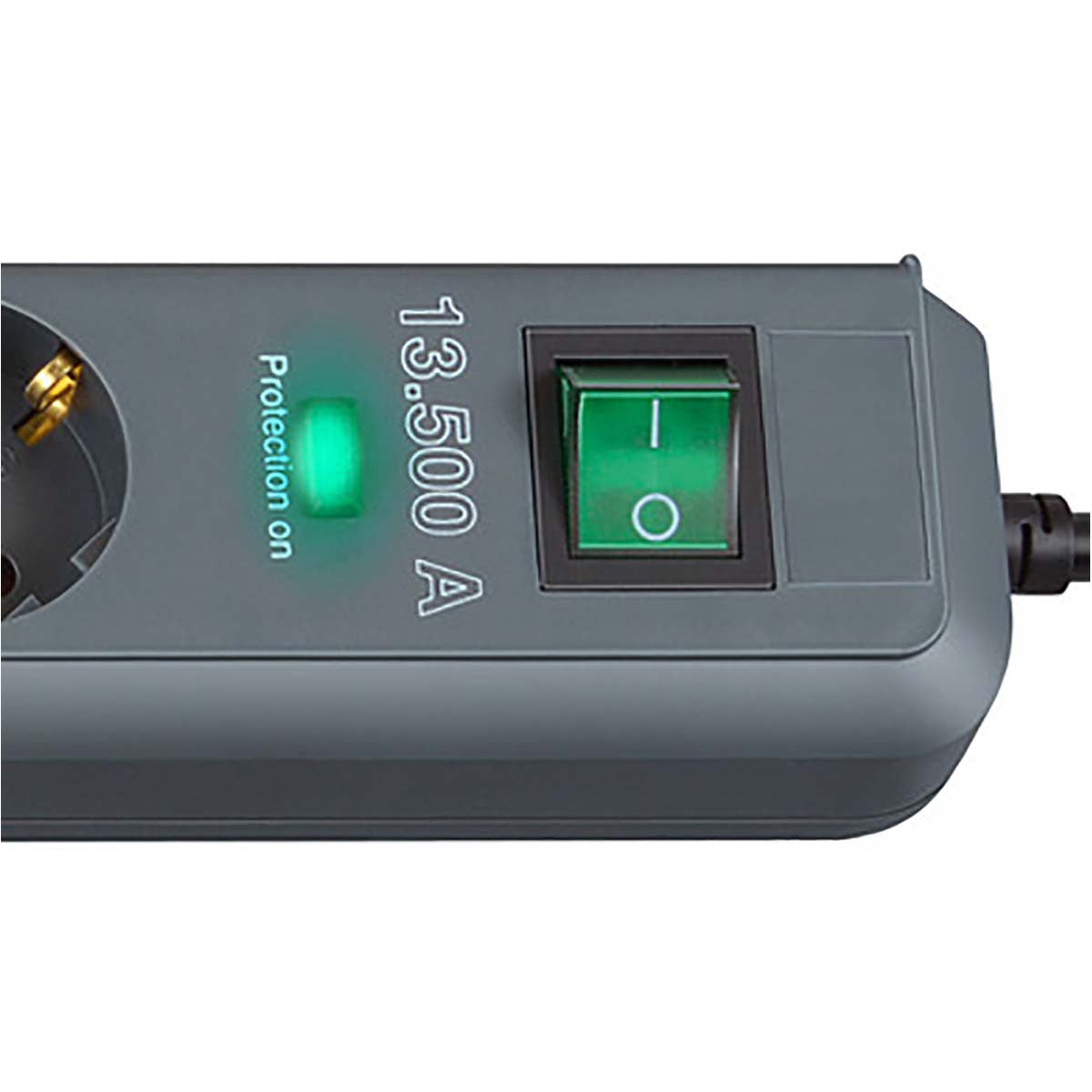 Eco-line 6-way1.50 m Surge Protection Extension Socket - Protective Contact