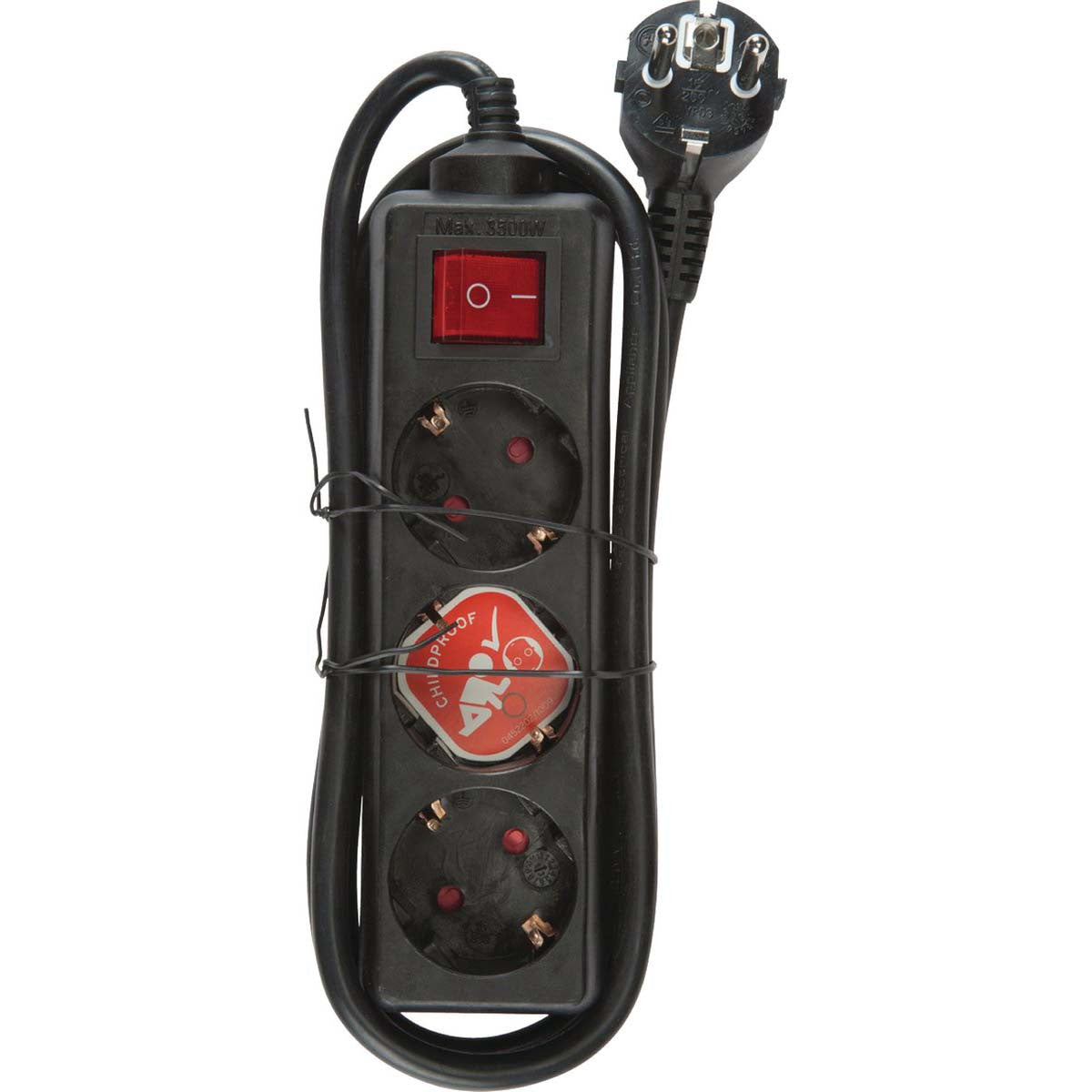 3-way Extension Socket 1.40 m Black - Protective Contact *Uncategorized