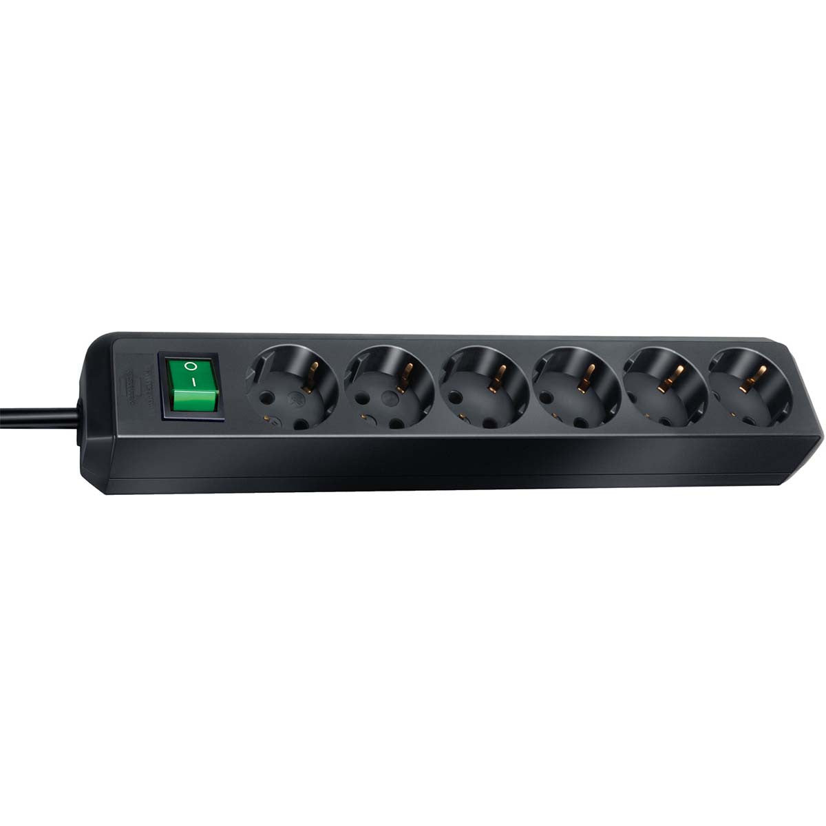 Eco-line 6-way Extension Socket 3.00 m Black - Protective Contact