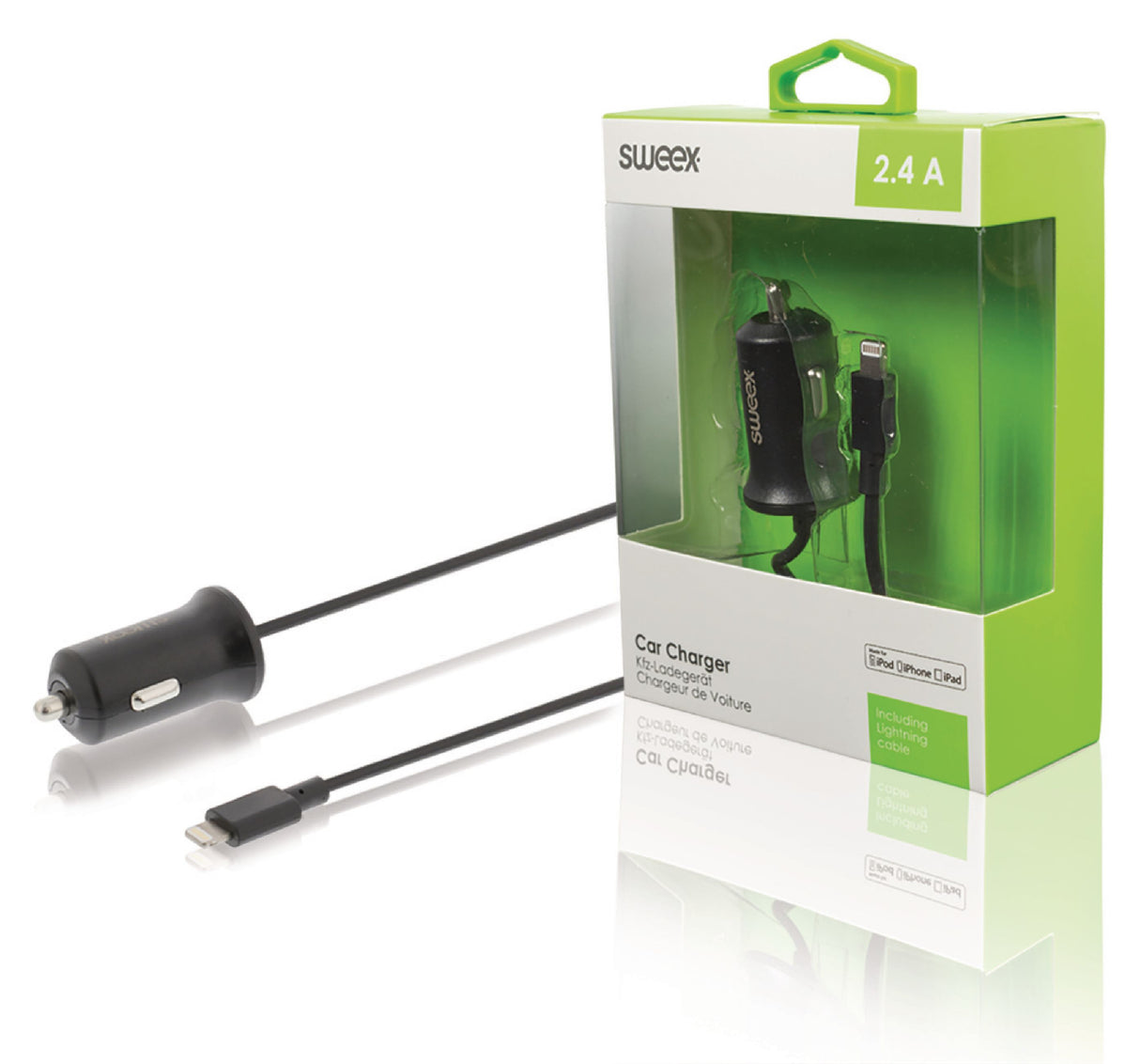 Apple Lightning Car Charger in Black