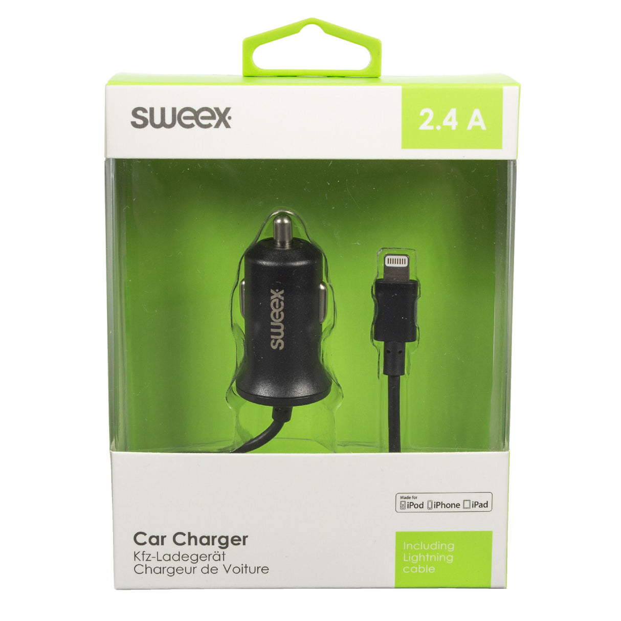 Apple Lightning Car Charger in Black