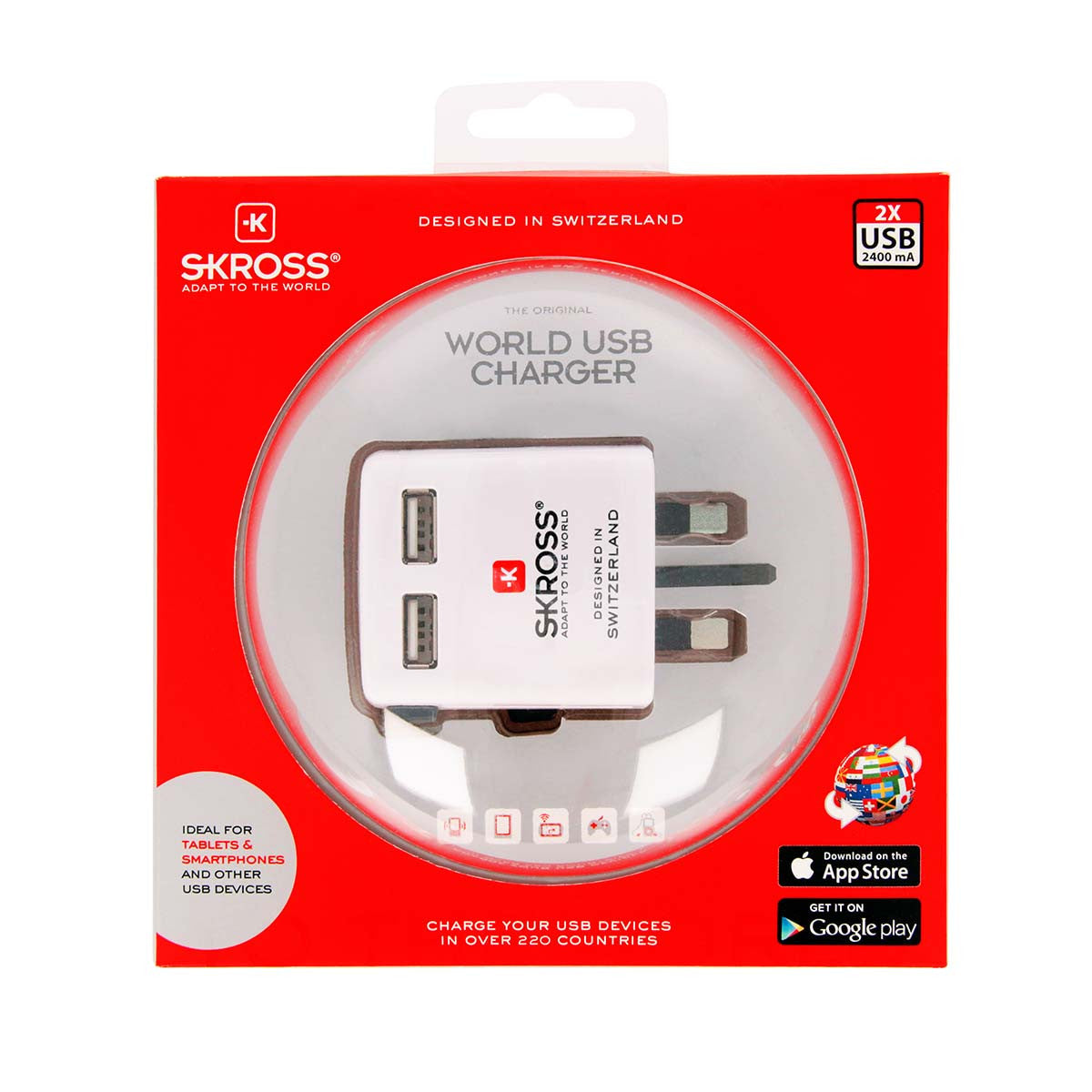 USB Travel Charger Blister Pack White