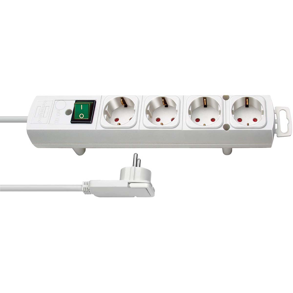 Comfort-line Plus Power Strip with Tabs 4 Sockets Black 2m H05vv-f 3G1.5