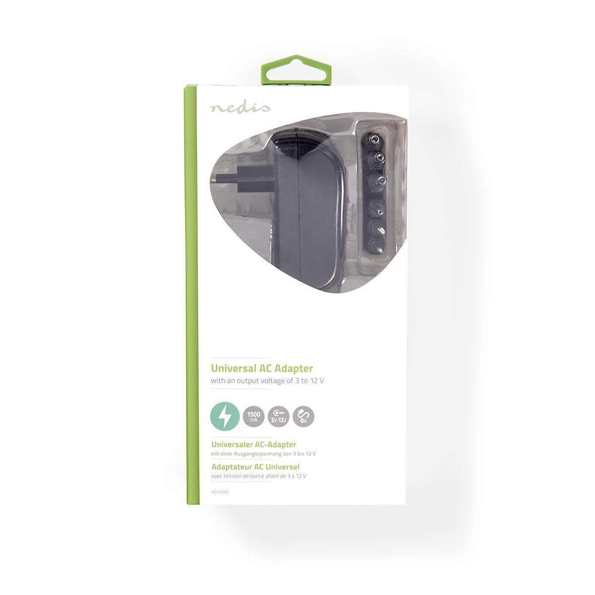 Universal AC Adapter | 3/4.5/5/6/7.5/9/12V DC 1.5A