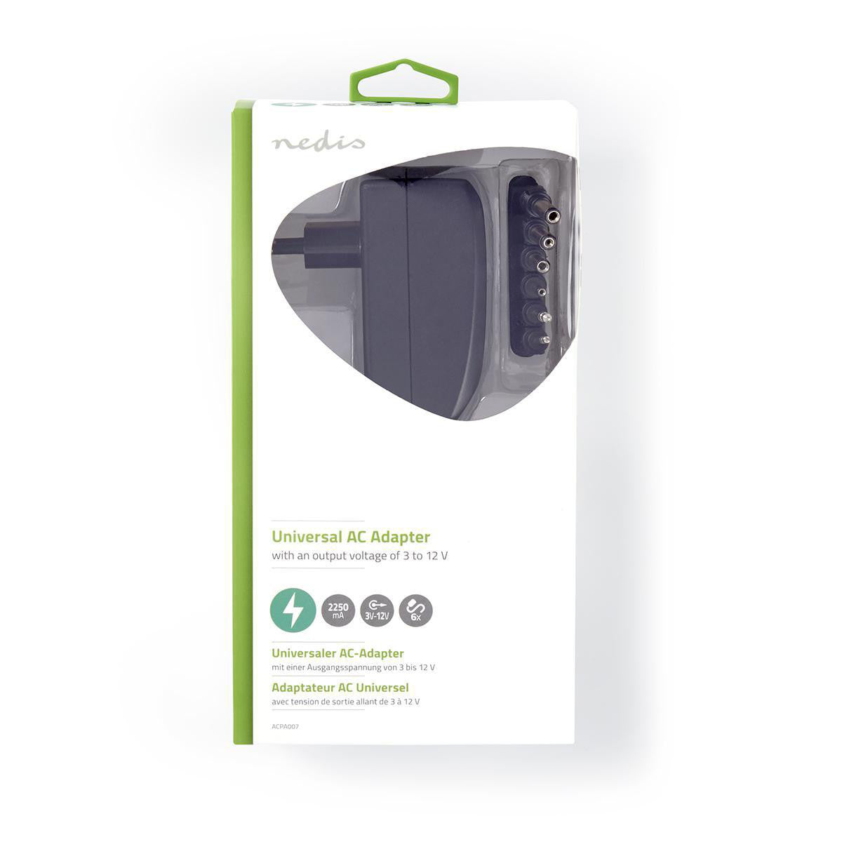 Universal AC Adapter | 3/4.5/6/7.5/9/12V DC 2.25A