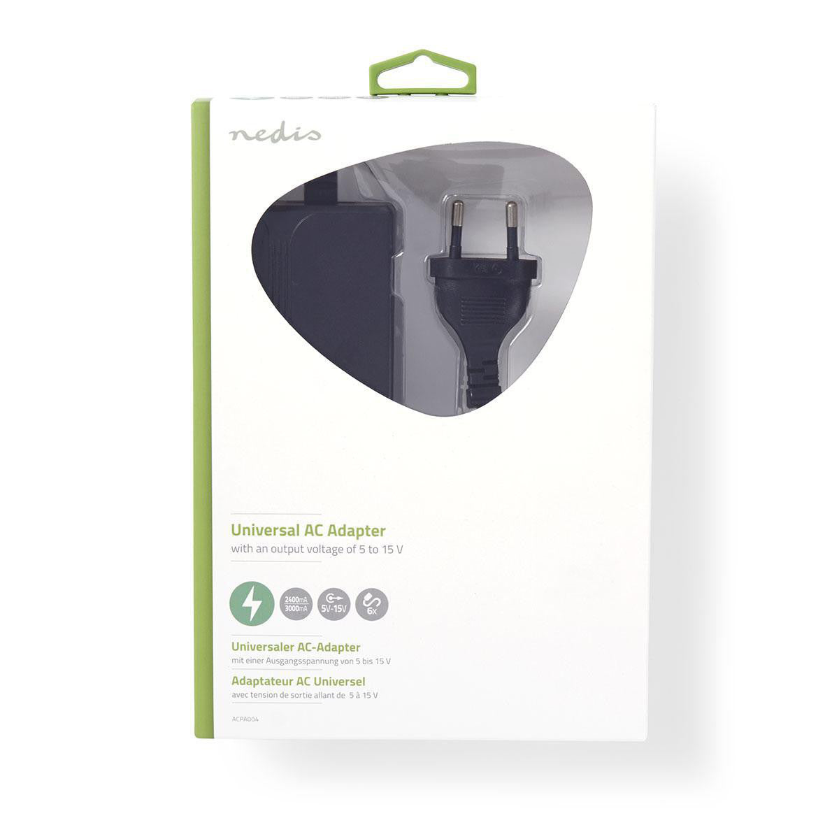 Universal AC Adapter | 5/6/7.5/9/12/13.5/15V DC 2.4A-3.0A