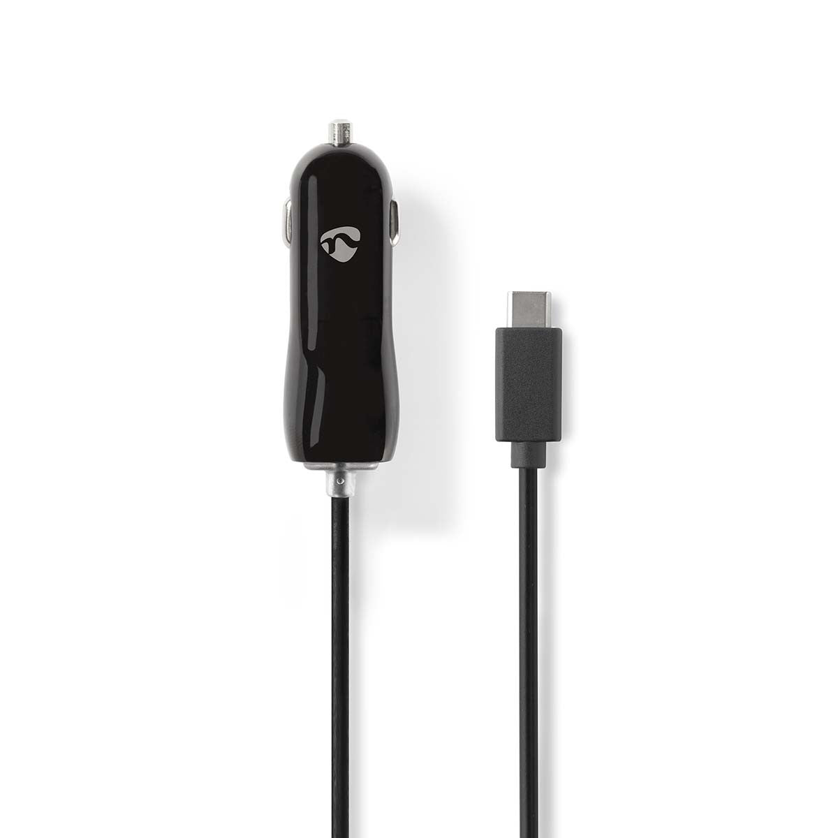 Car Charger | 3.0A Fixed USB-C Cable | Black