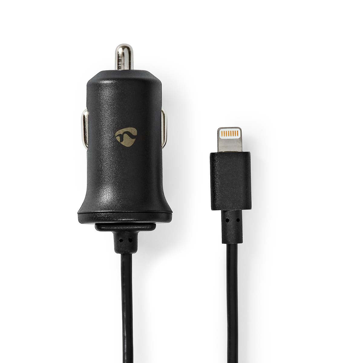 Carregador de isqueiro | Cabo fixo de 2,4 A com conector Lightning da Apple - Preto