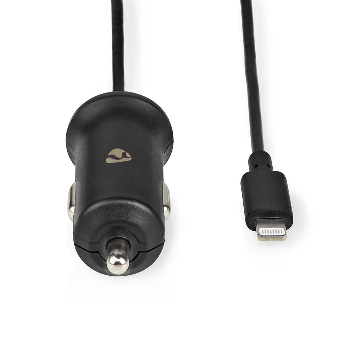 Carregador de isqueiro | Cabo fixo de 2,4 A com conector Lightning da Apple - Preto