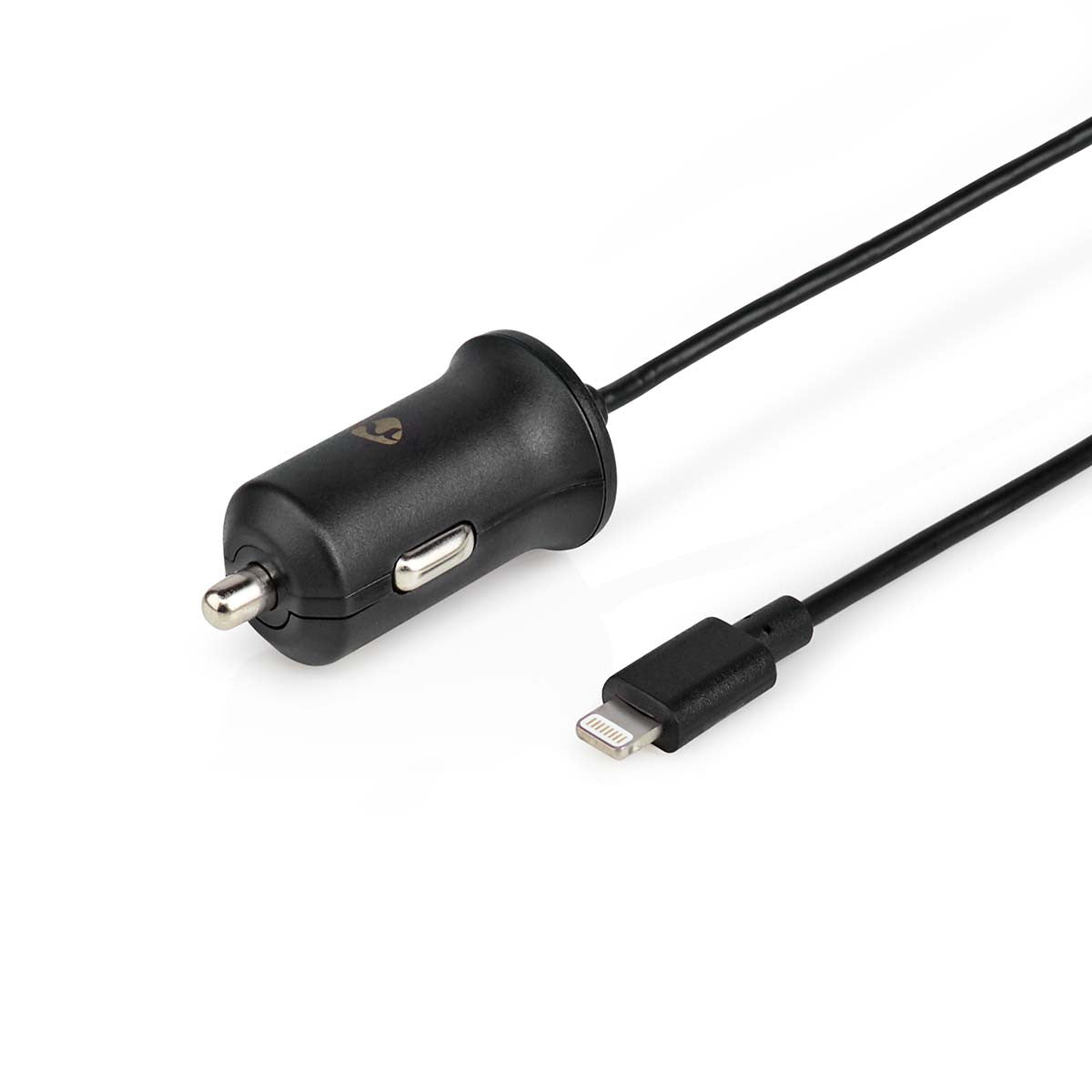 Carregador de isqueiro | Cabo fixo de 2,4 A com conector Lightning da Apple - Preto