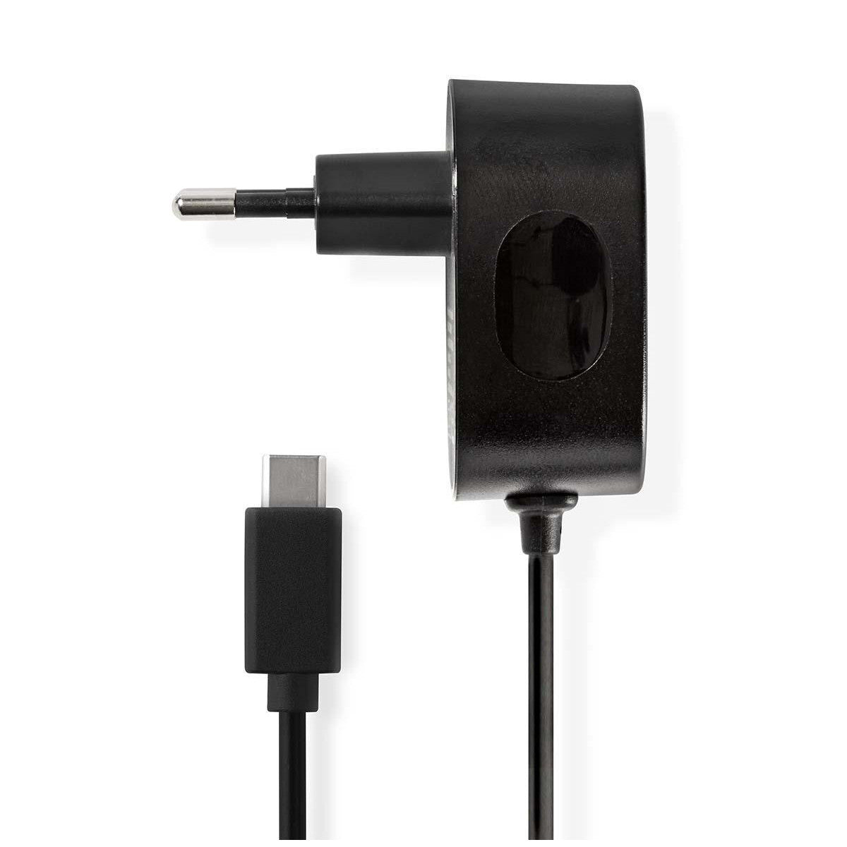 Wall Charger | 3.0 A Fixed USB-C Cable Black