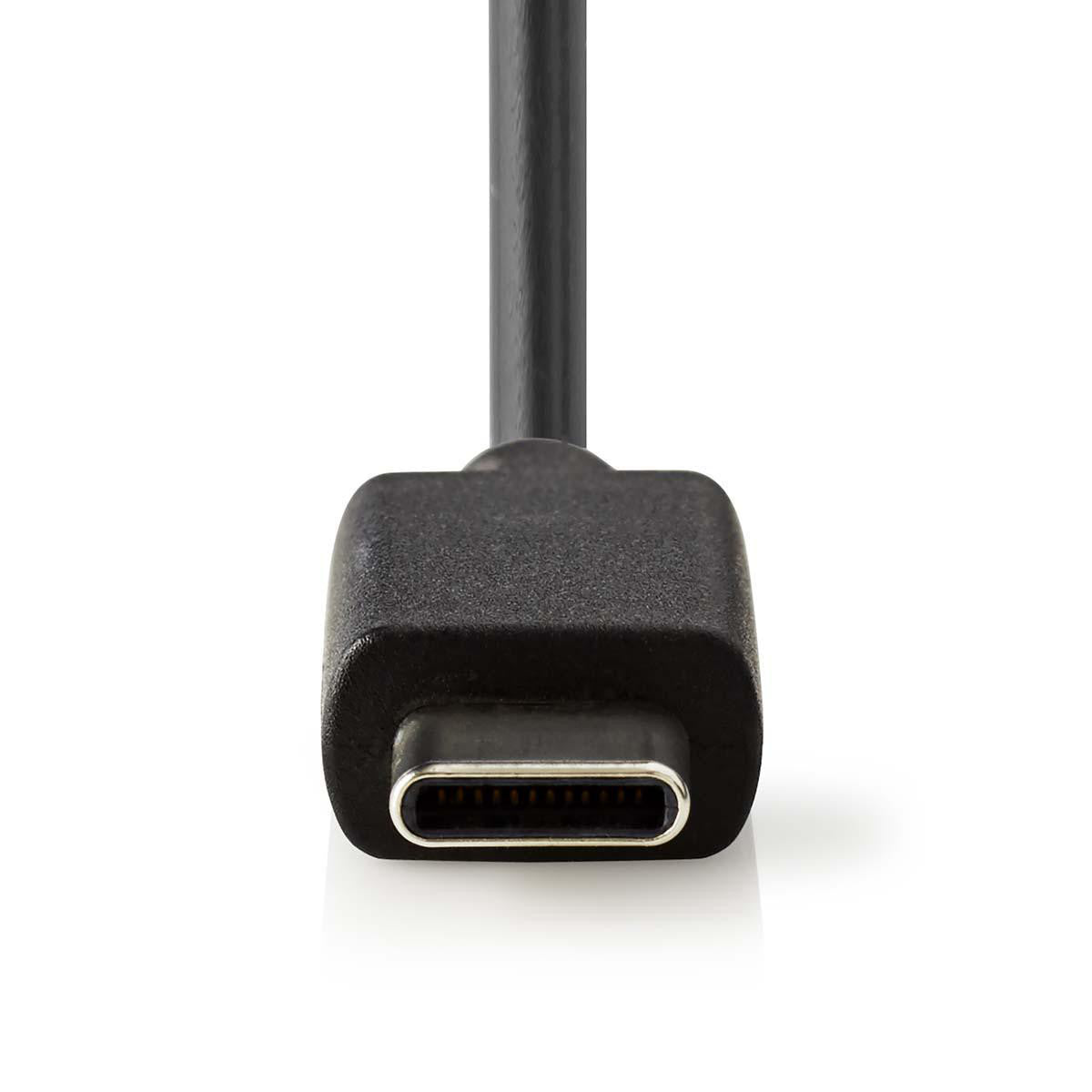 Wall Charger | 3.0 A Fixed USB-C Cable Black