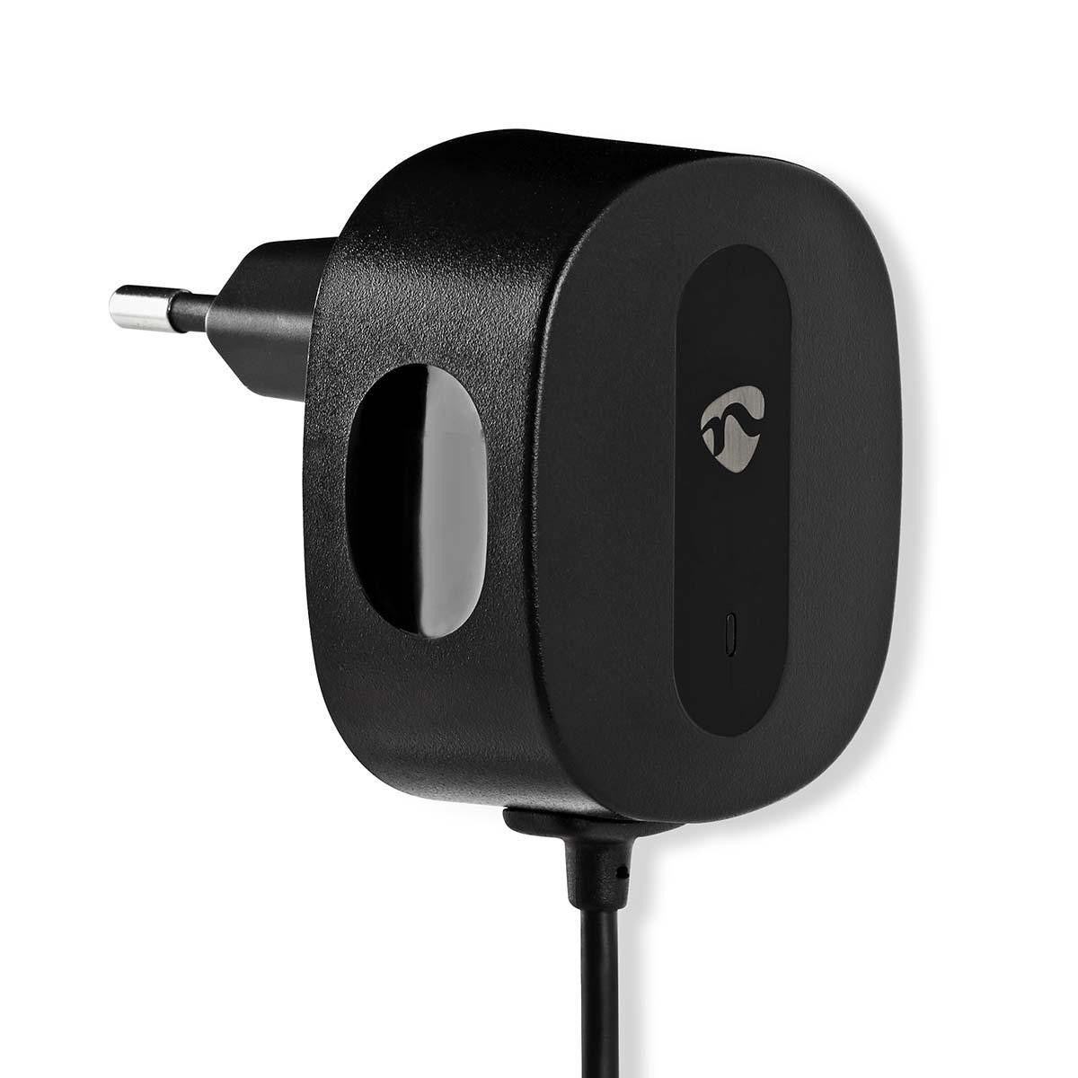 Wall Charger | 3.0 A Fixed USB-C Cable Black