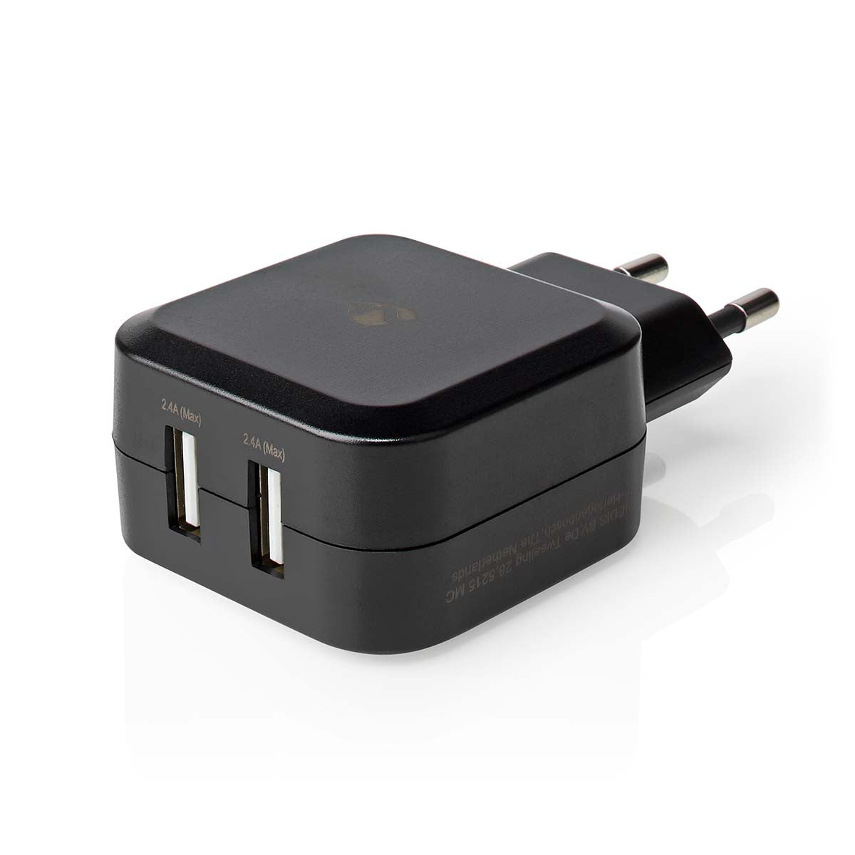 Wall Charger | 4.8 A 2 USB-A Outputs Black
