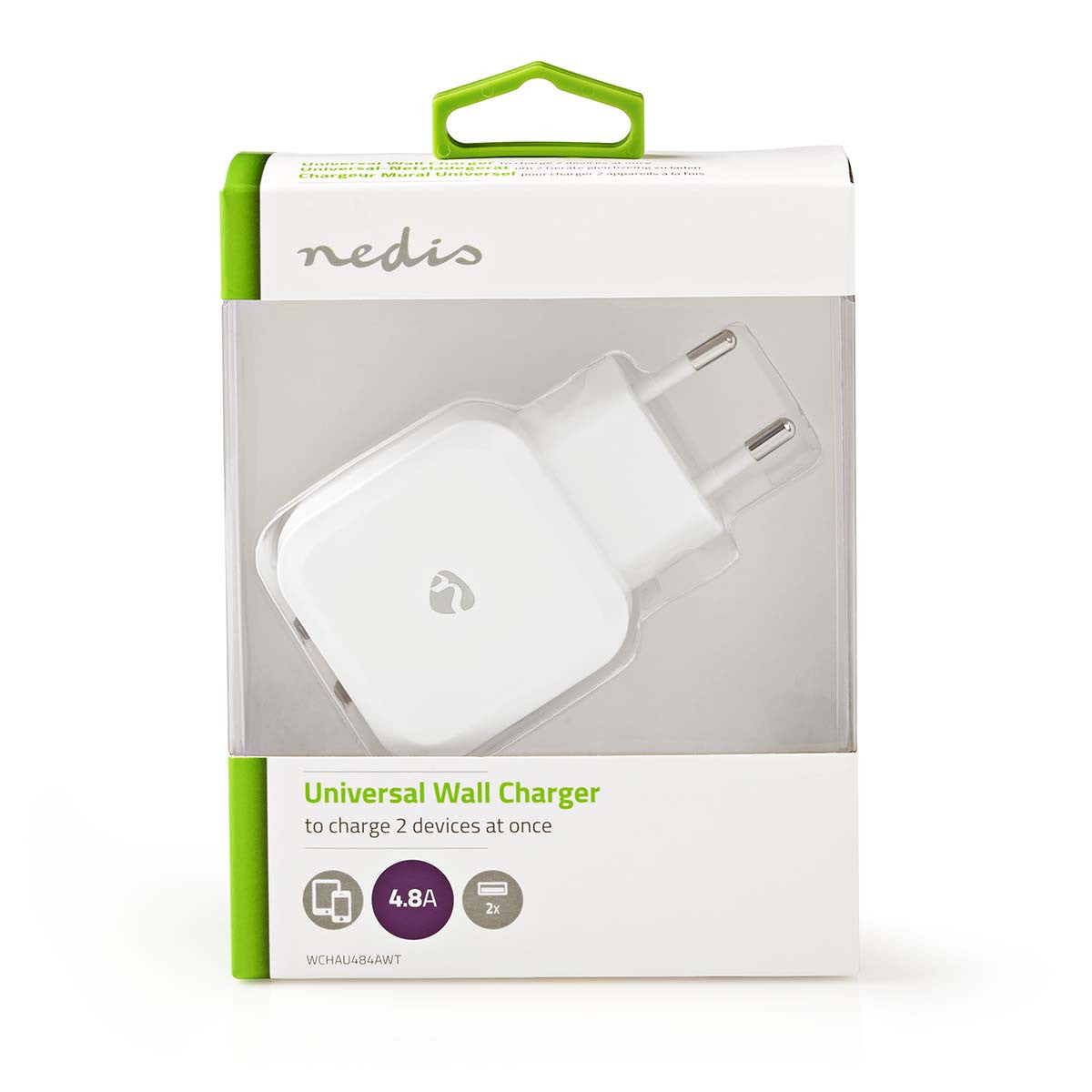 Wall Charger | 4.8 A 2 USB-A Outputs White