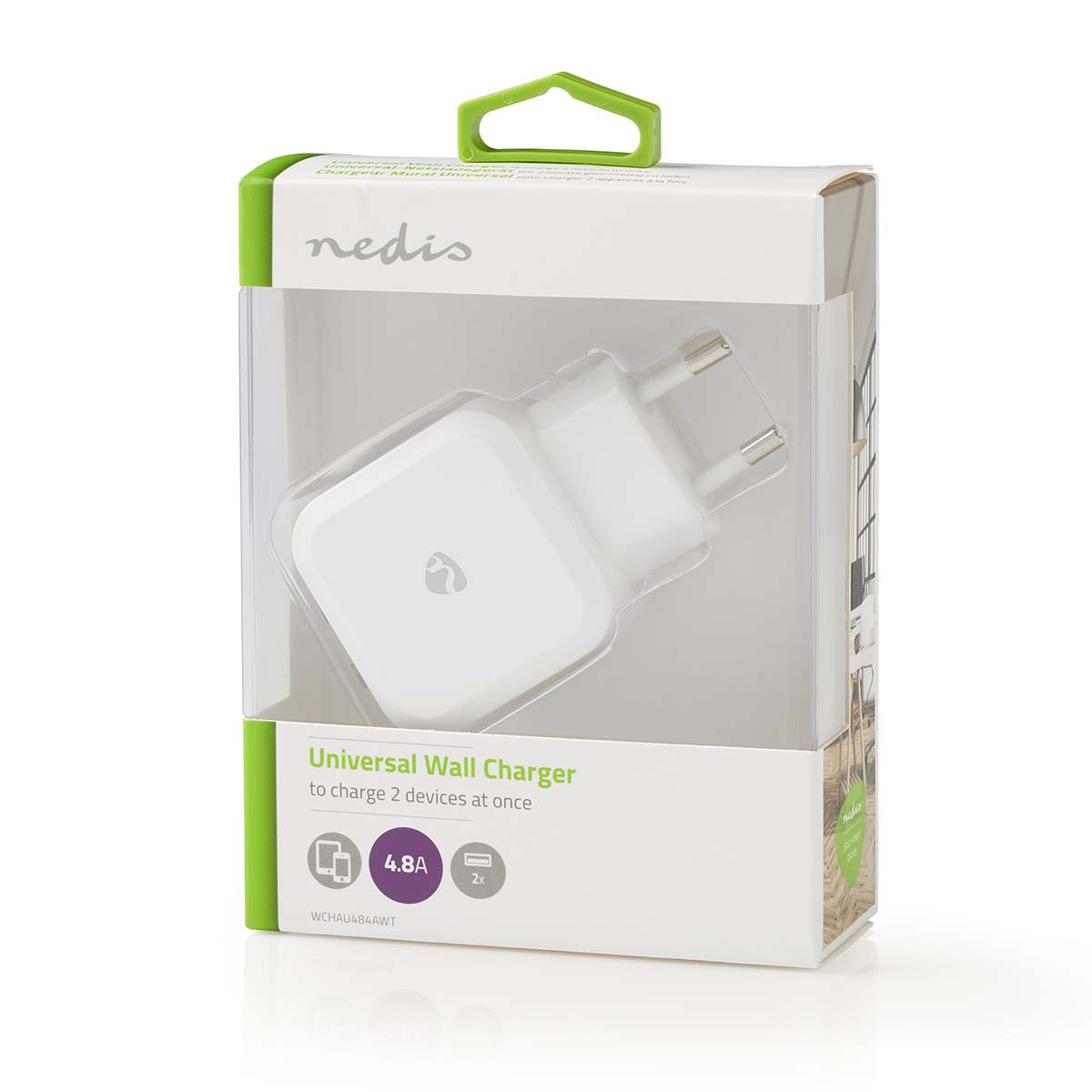 Wall Charger | 4.8 A 2 USB-A Outputs White