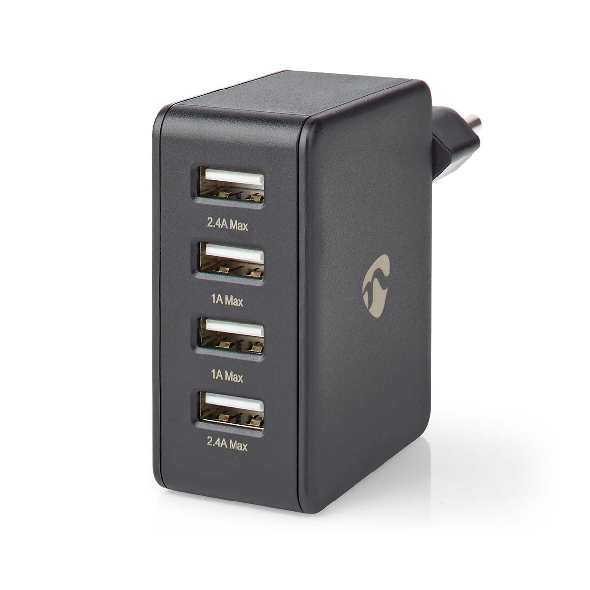 Wall Charger | 4.8 A 4 USB-A Outputs Black