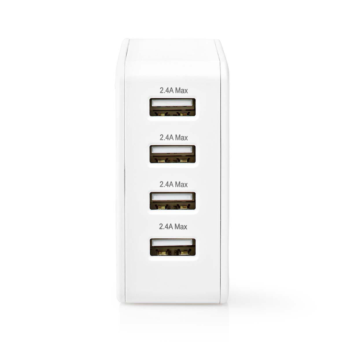 Carregador de parede | 4,8 A, 4 saídas USB-A, branco