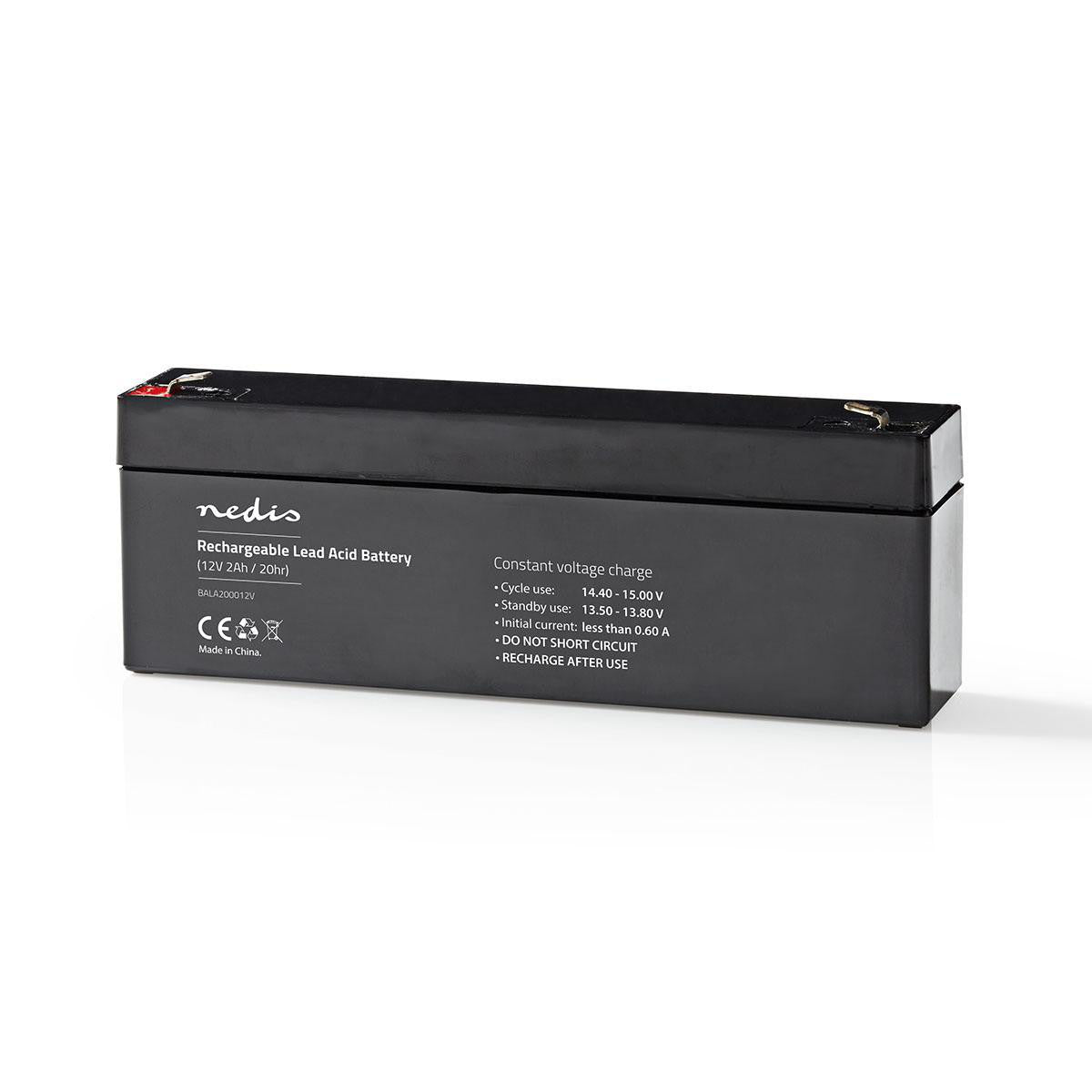 12V Rechargeable Lead-Acid Battery | 2000 mAh 178 x 34 66 mm