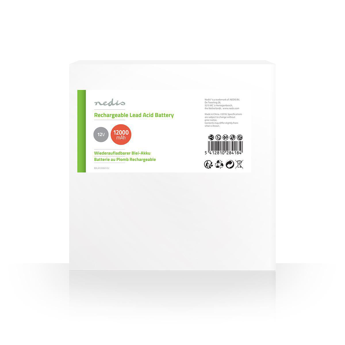 12V Lead Acid Rechargeable Battery | 12000mAh 167x181x77mm