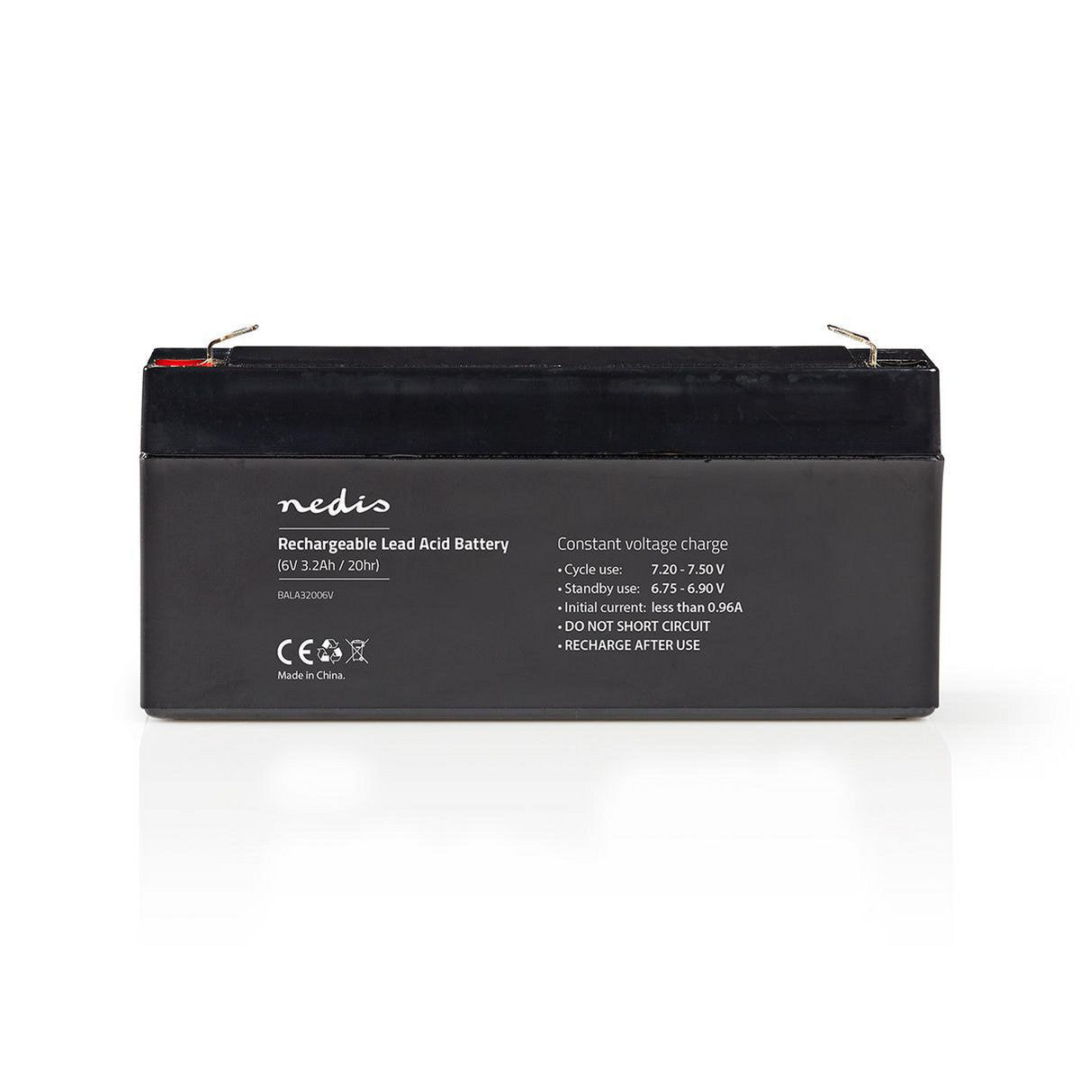 Bateria recarregável de chumbo-ácido 6V | 3200 mAh 134 x 35 x 61 mm