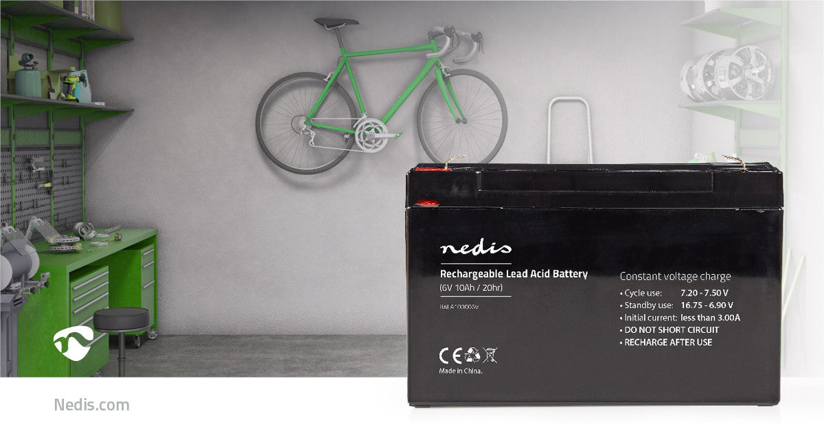 6V Lead Acid Rechargeable Battery | 10000mAh 151x50x95mm