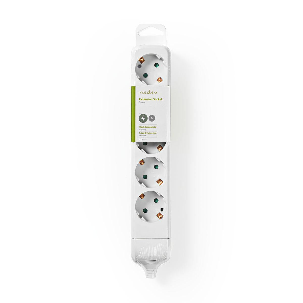 Power Strip | Contact Protection 5 Sockets White Power Strips