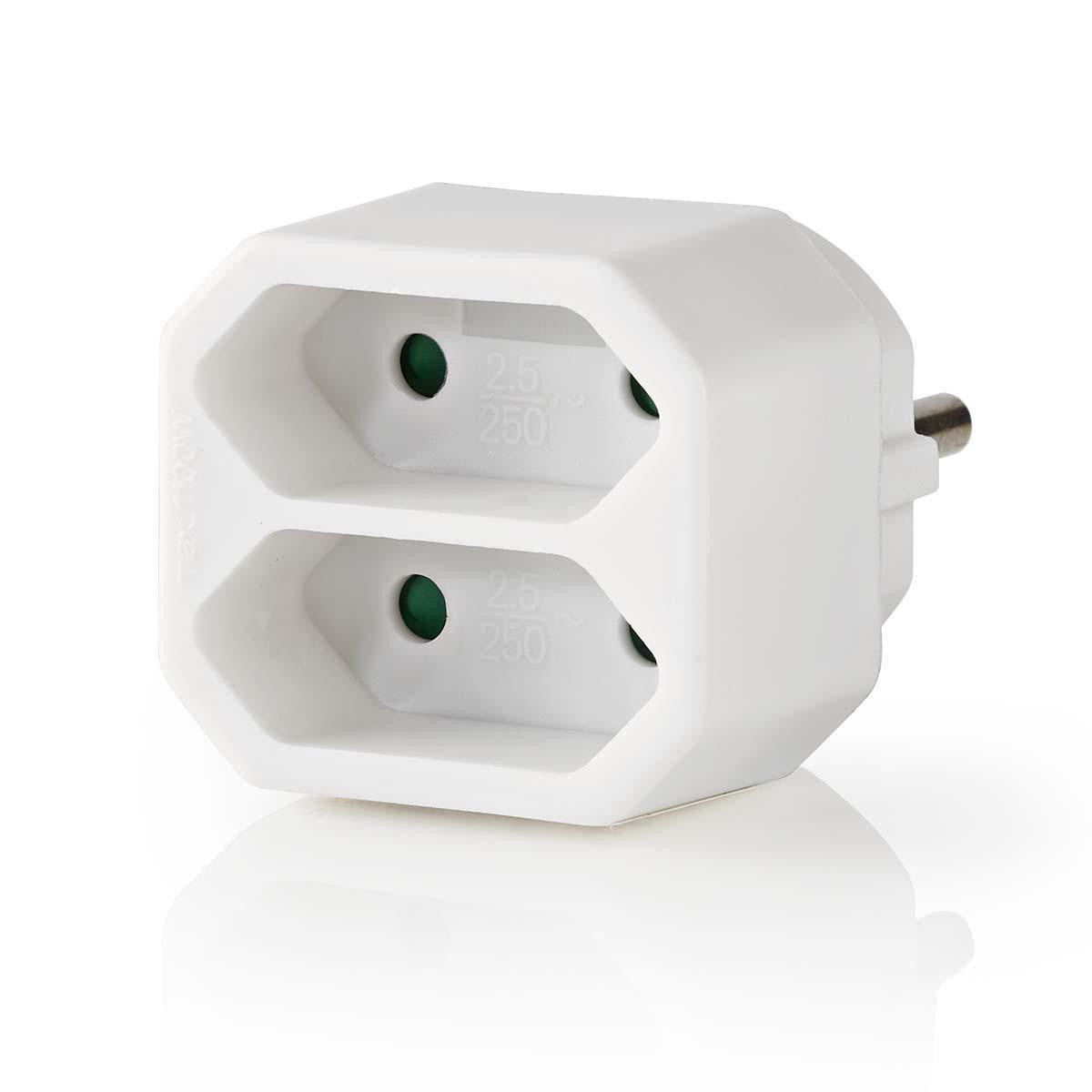 Power Strip | 2 Sockets European Plug White