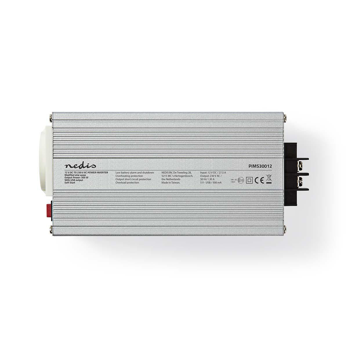 Modified Sine Wave Power Inverter | 12V DC - 230V AC 300W 1x Schuko Connector USB Output