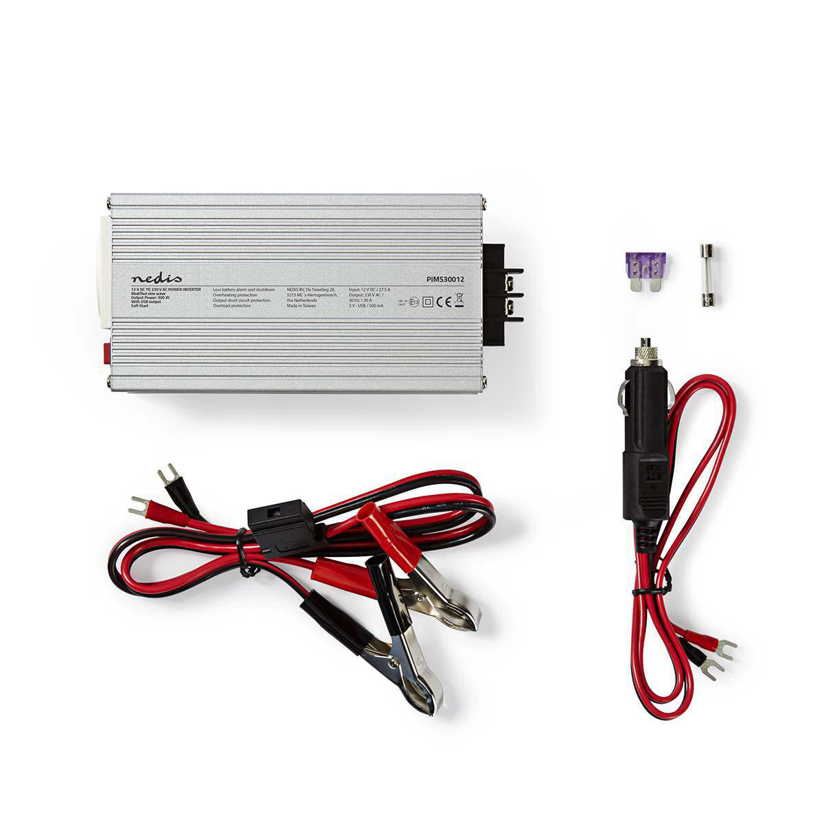 Modified Sine Wave Power Inverter | 12V DC - 230V AC 300W 1x Schuko Connector USB Output