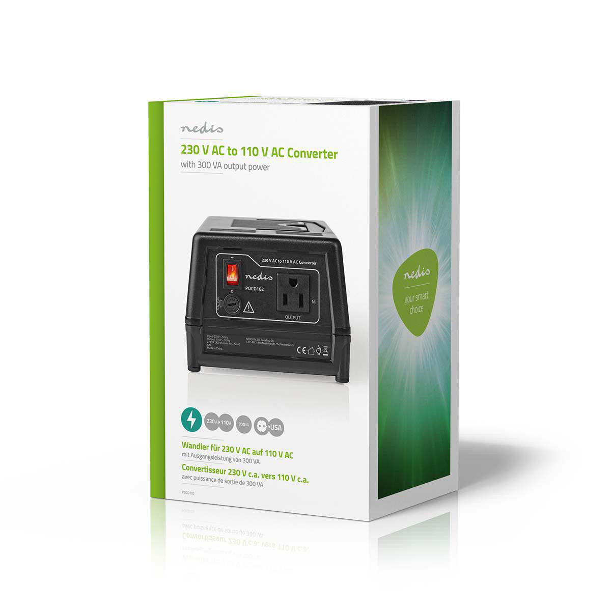 Power Transformer | 230V AC - 110V 300W US Outlet with Grounding