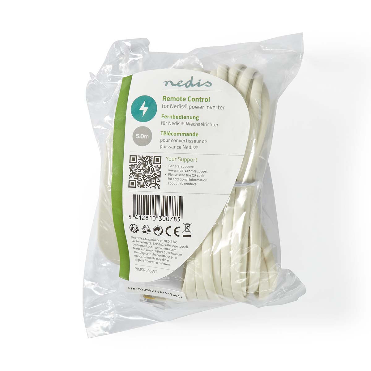 Comando remoto para inversor de energia | Fonte de alimentação com cabo de 5m para inversores de onda sinusoidal modificada Nedis