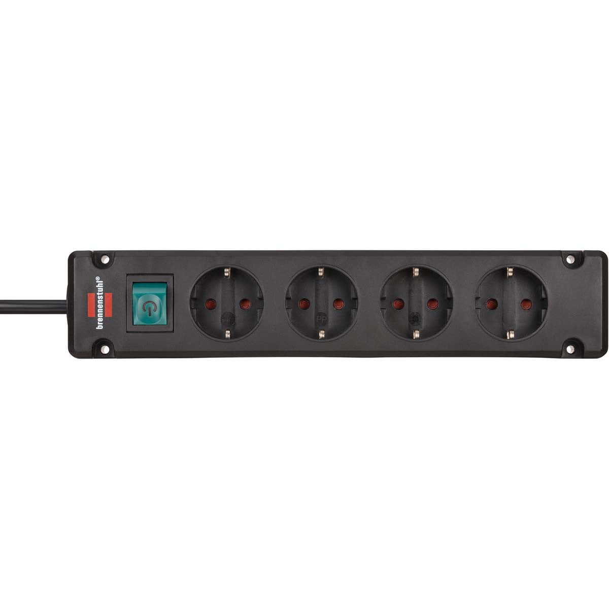 Brennenstuhl Bremounta 4-Way Power Strip Black 1.5m H05vv-f 3G1.5