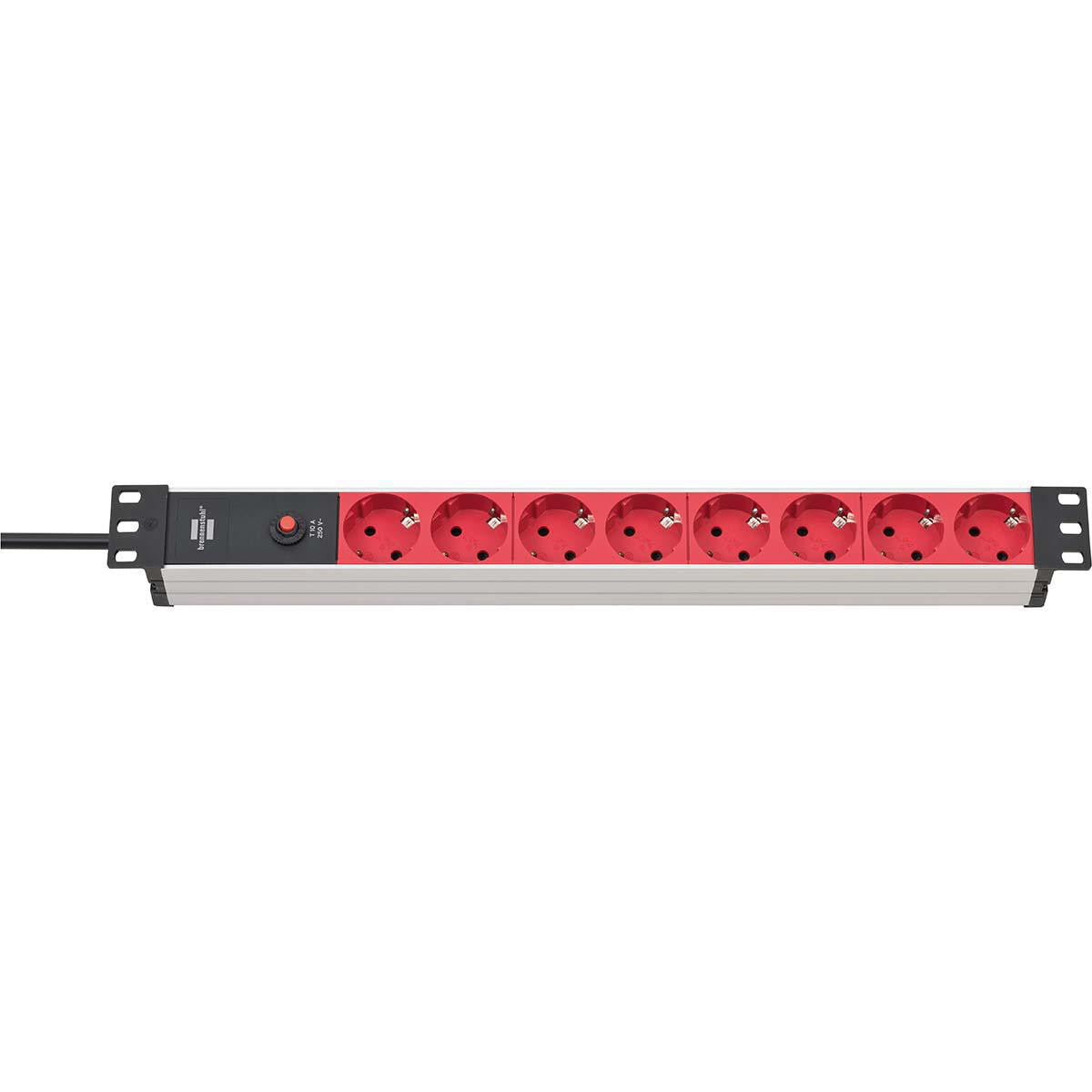 2m Extension Plug Black/Red - Schuko