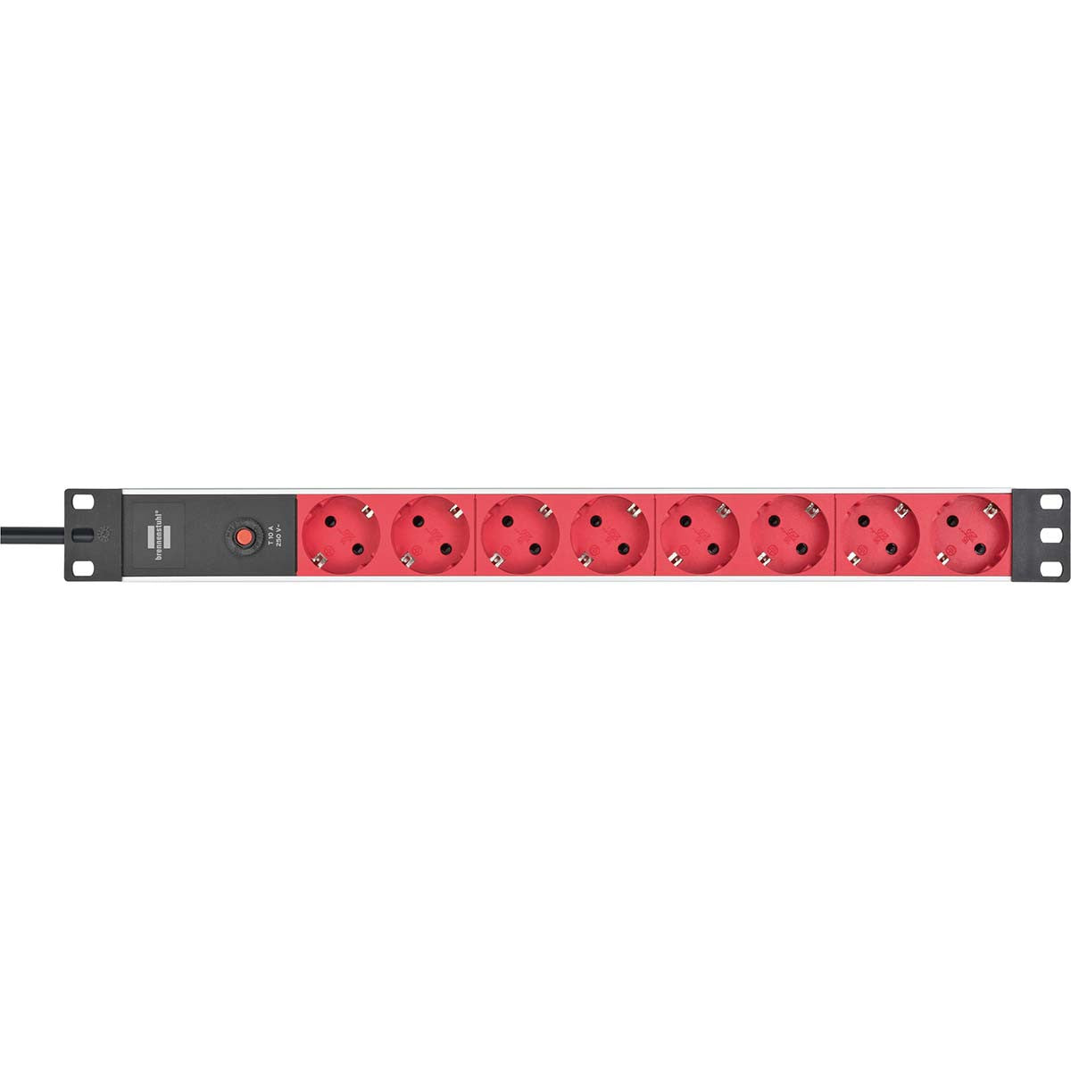 2m Extension Plug Black/Red - Schuko