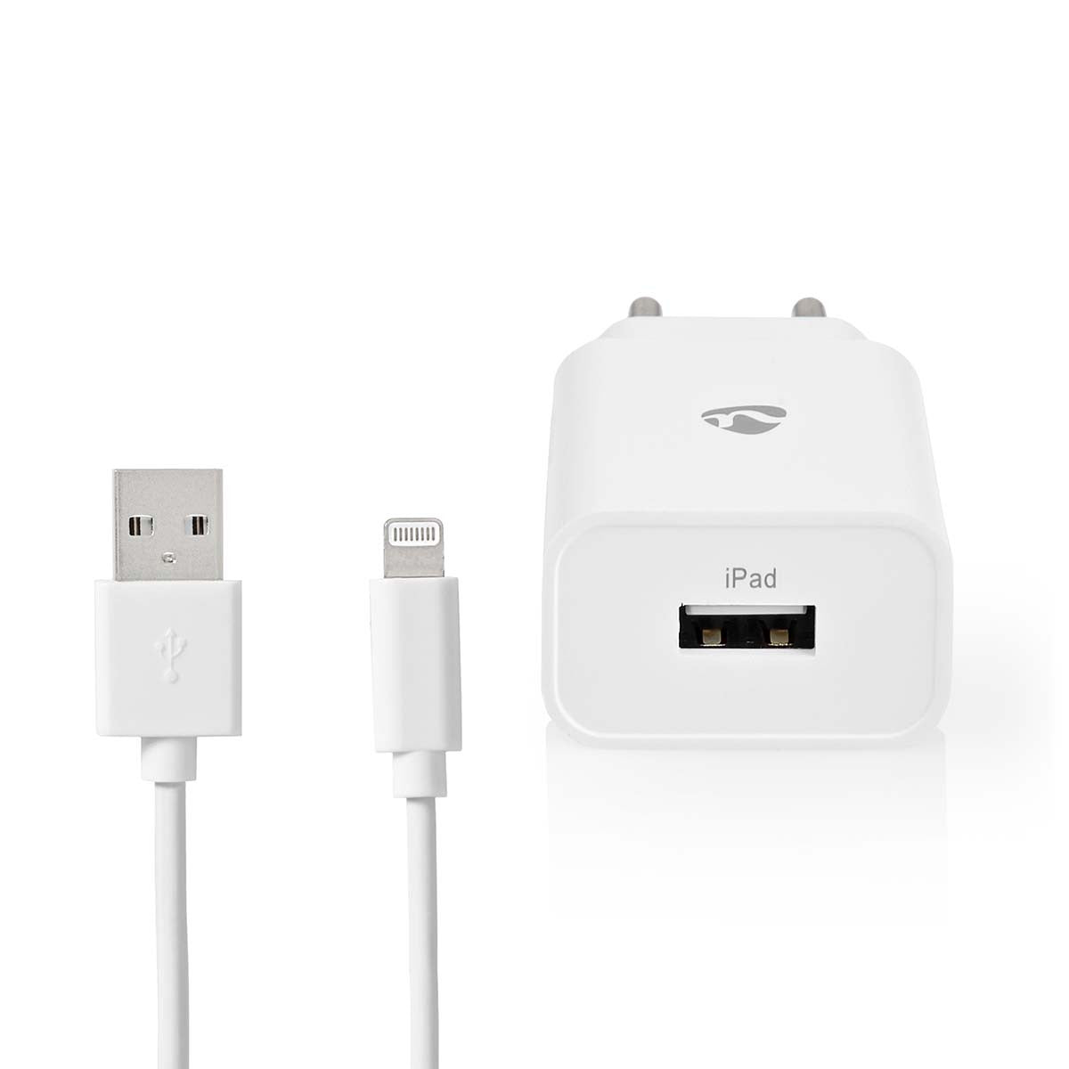 Wall Charger | 1 x 2.4 A Number of Outputs: 1 Port Type: USB-A Lightning 8-Pin (Loose) Cable 1.00 m 12 W