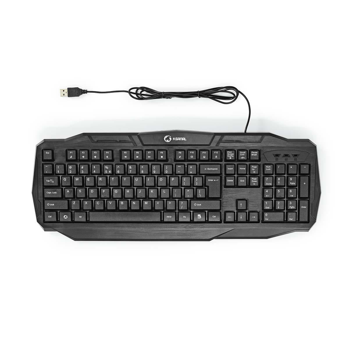 Wired Gaming Keyboard | USB 2.0 US International Distribution Black