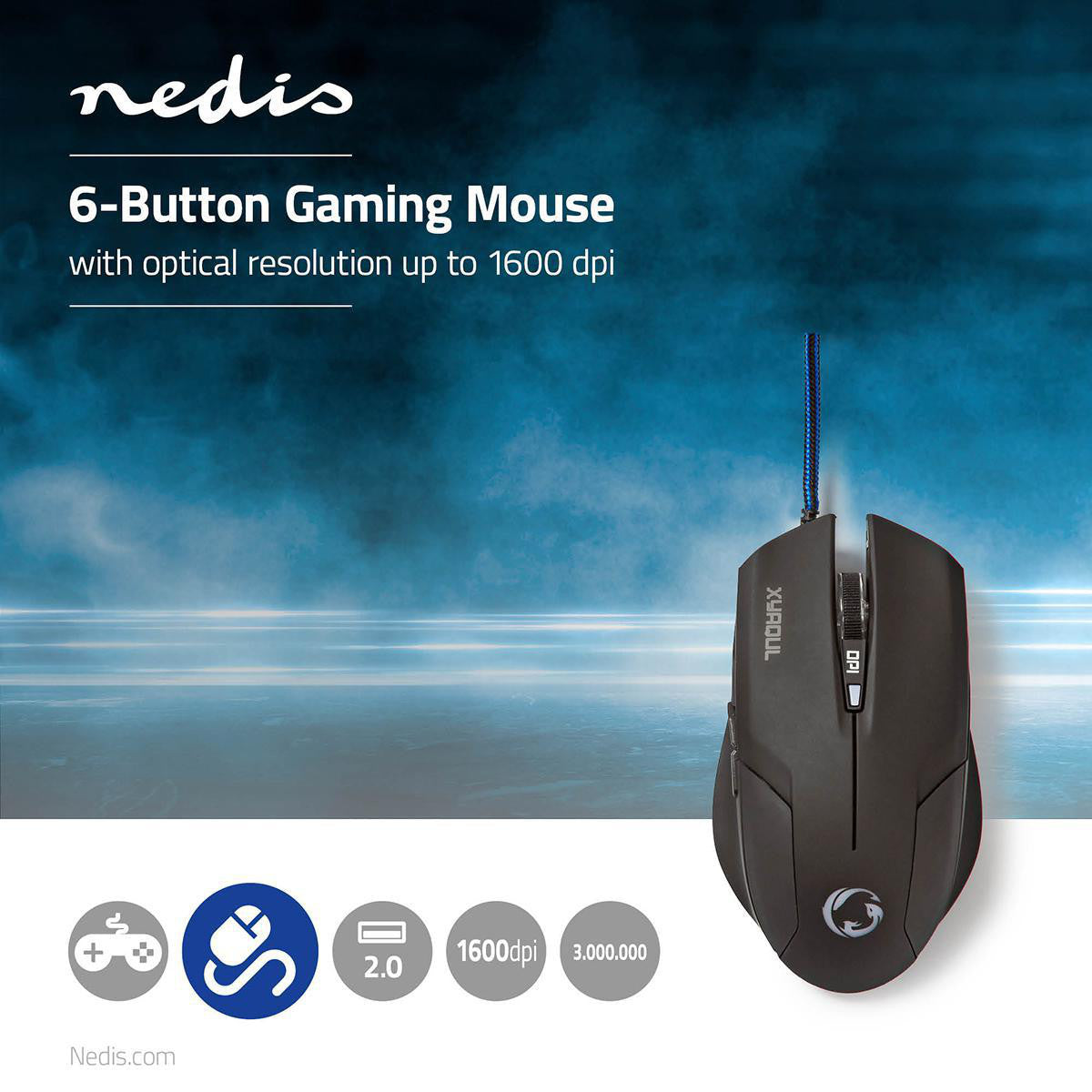 Gaming Mouse | Wired Illuminated 1600 DPI 6 Buttons