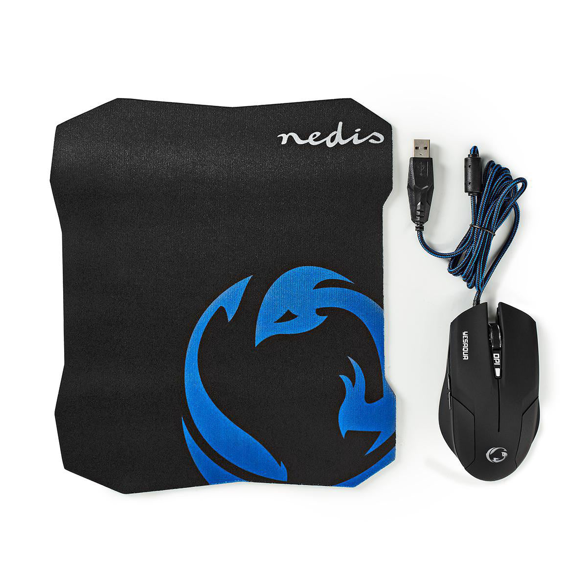 Gaming Mouse Pad and Mouse Set | Wired 1600 dpi 6 Buttons