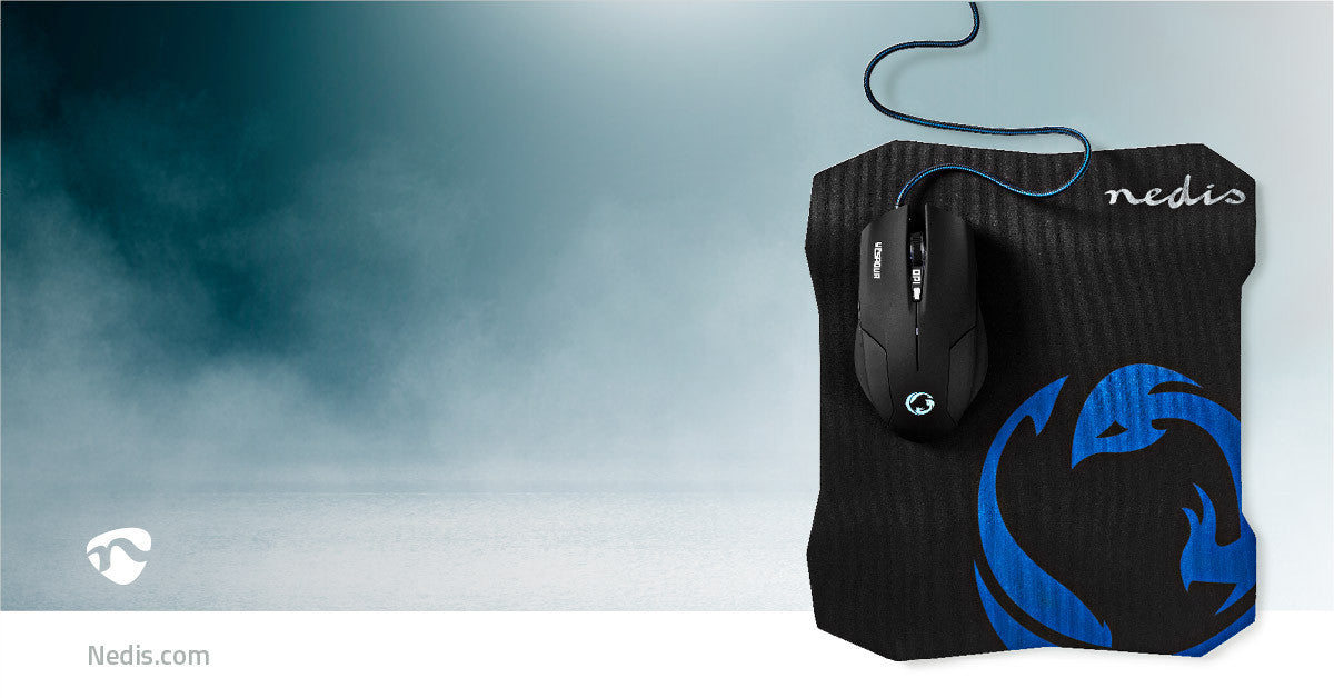 Gaming Mouse Pad and Mouse Set | Wired 1600 dpi 6 Buttons