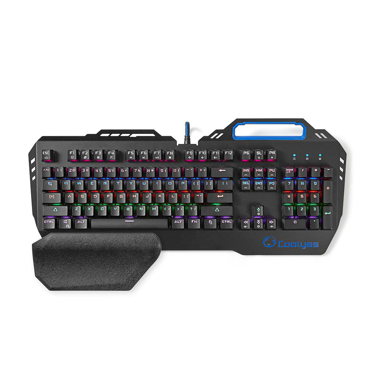 Teclado mecânico para jogos | Iluminação RGB | Layout internacional americano | Design em metal
