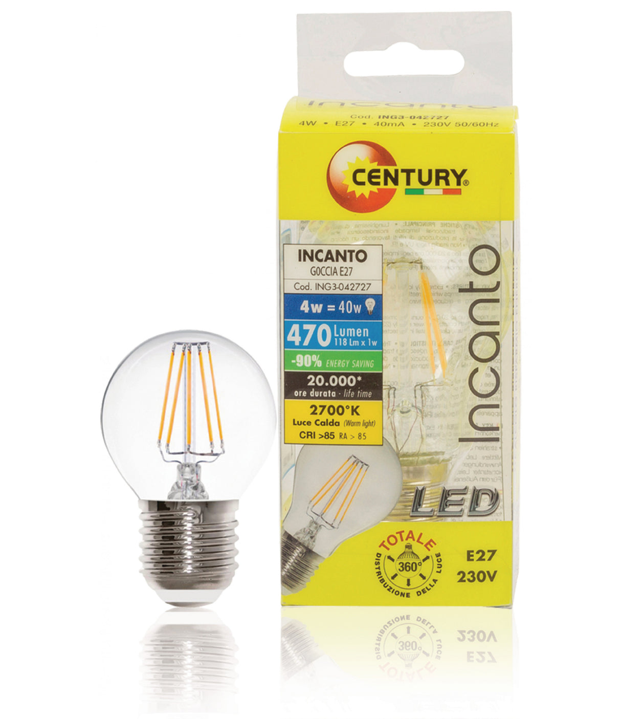 LED Globe Bulb, 4W, E27 Base