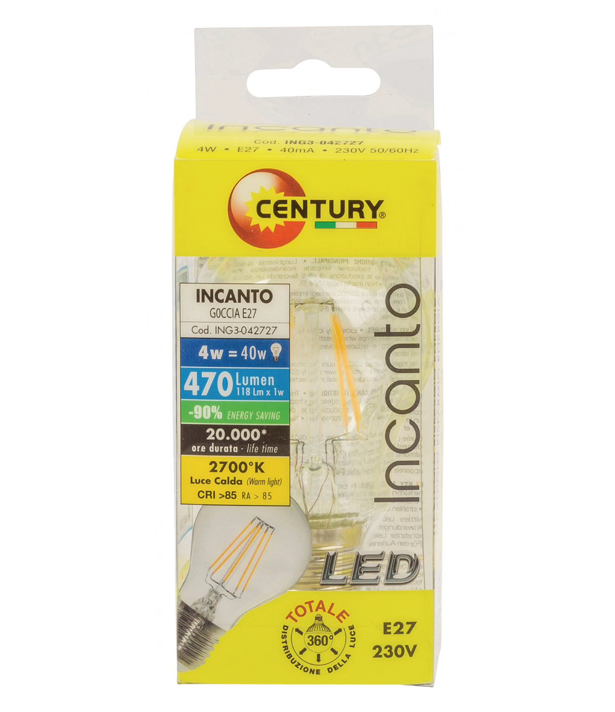 LED Globe Bulb, 4W, E27 Base