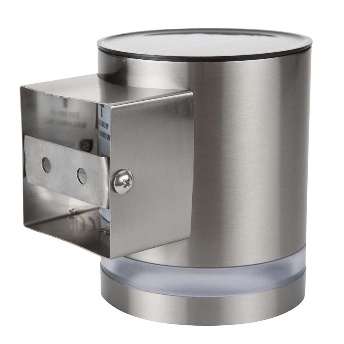 Ranex Silver LED Solar Wall Light with Flat Solar Panel