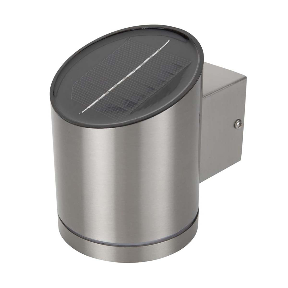 Luminária de parede solar LED Ranex Silver com painel solar inclinável