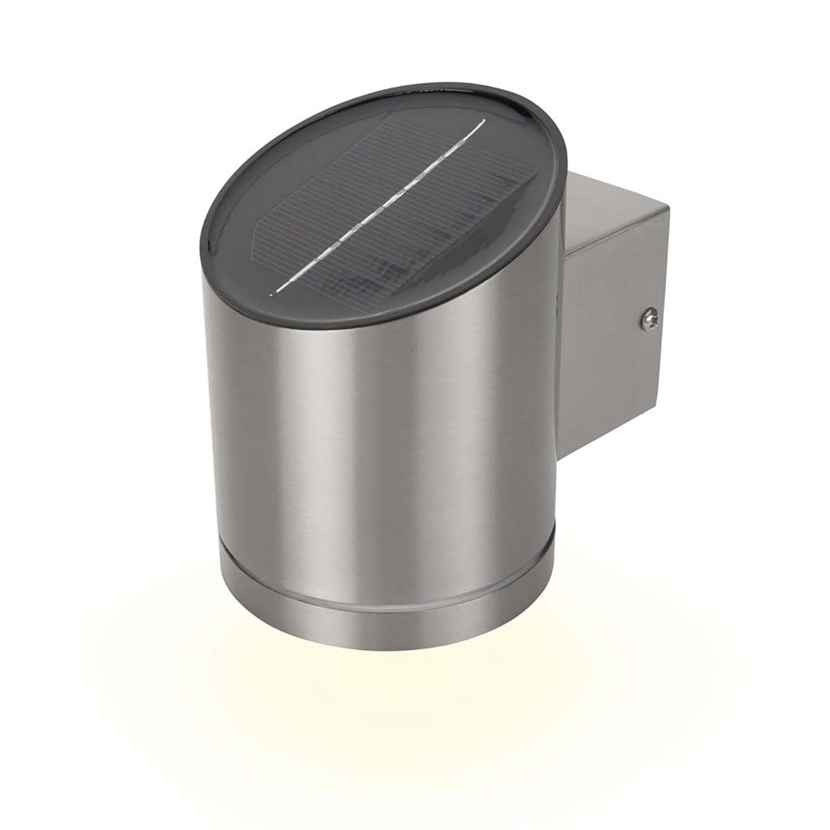 Luminária de parede solar LED Ranex Silver com painel solar inclinável