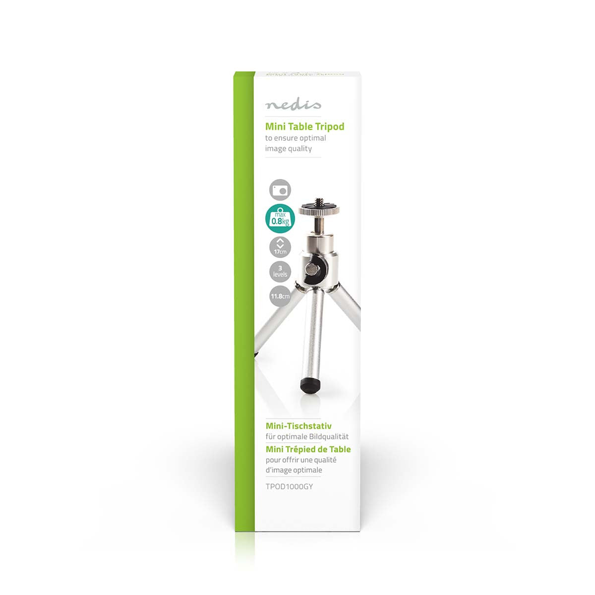 Minitrípode | Panorámica e Inclinación Hasta 0,8 kg 13,4 cm Negro/plata