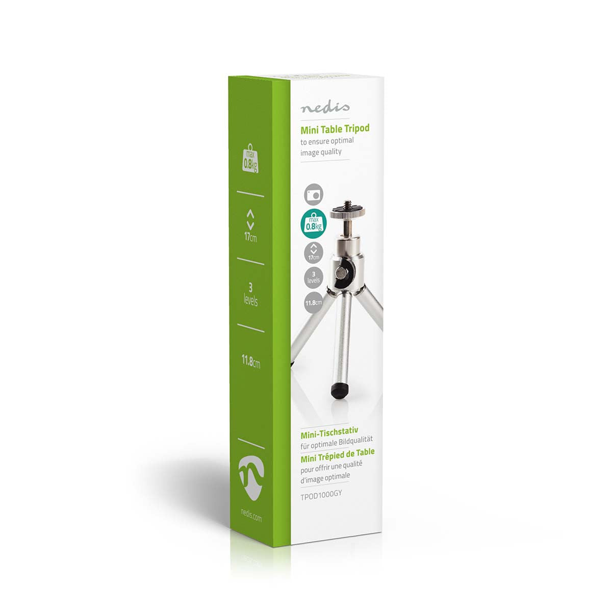 Minitrípode | Panorámica e Inclinación Hasta 0,8 kg 13,4 cm Negro/plata