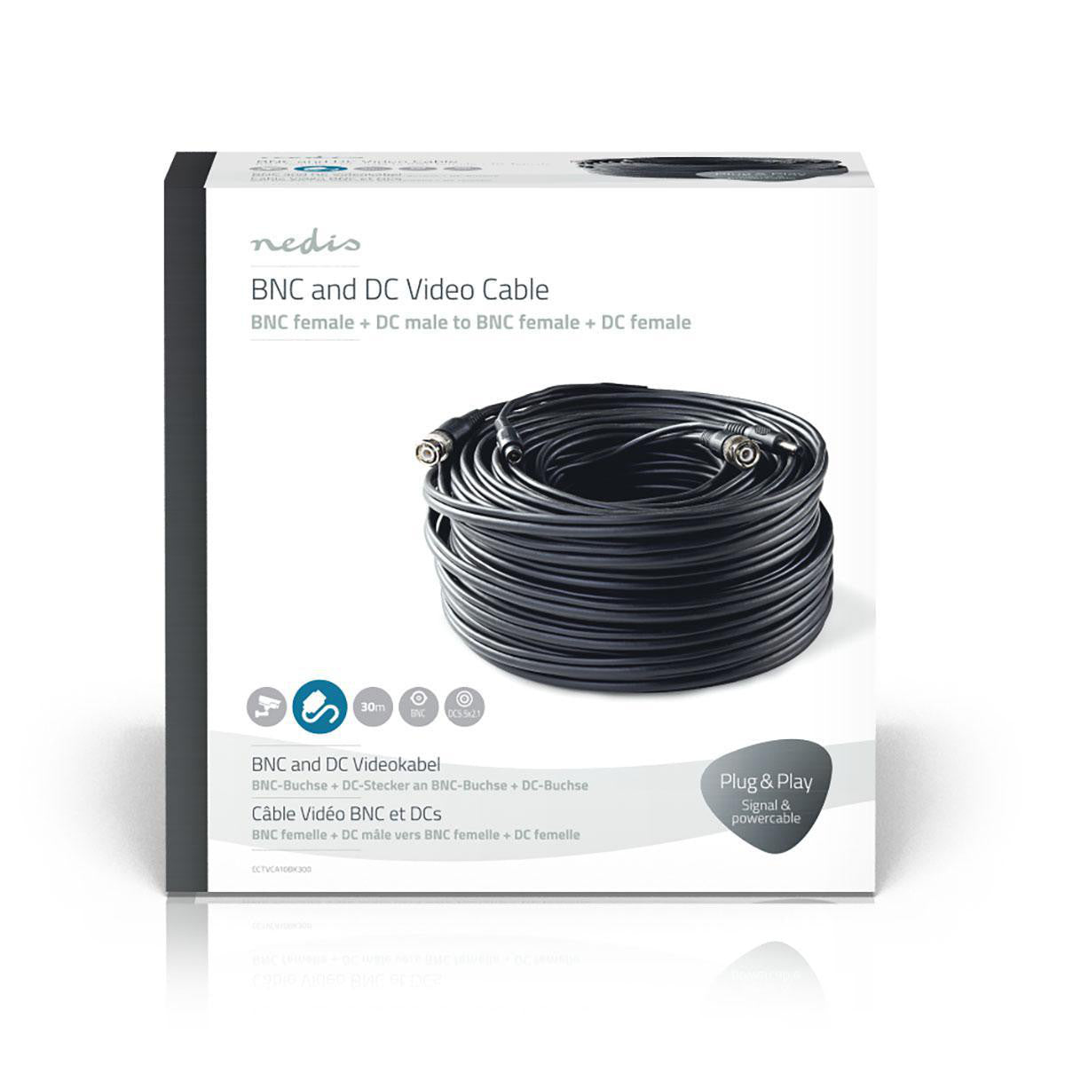 CCTV Security Cable BNC/CC | Rg59 0.30m Pre-assembled Connectors