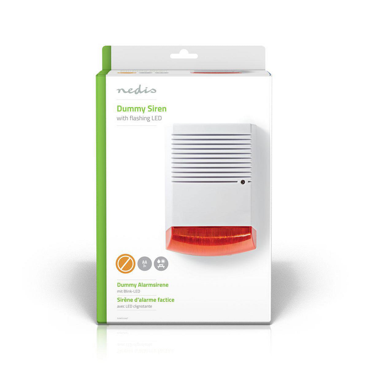 Simulated Security Siren | IP44 White/Orange